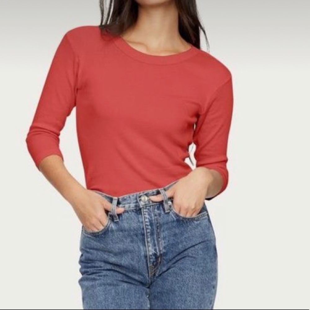 Women's Red Long Sleeve Top